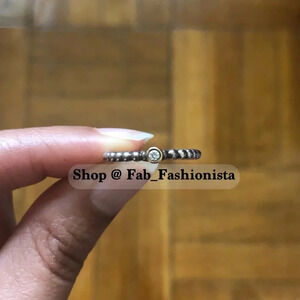 Pandora Sterling Silver & 14k Gold Diamond ring